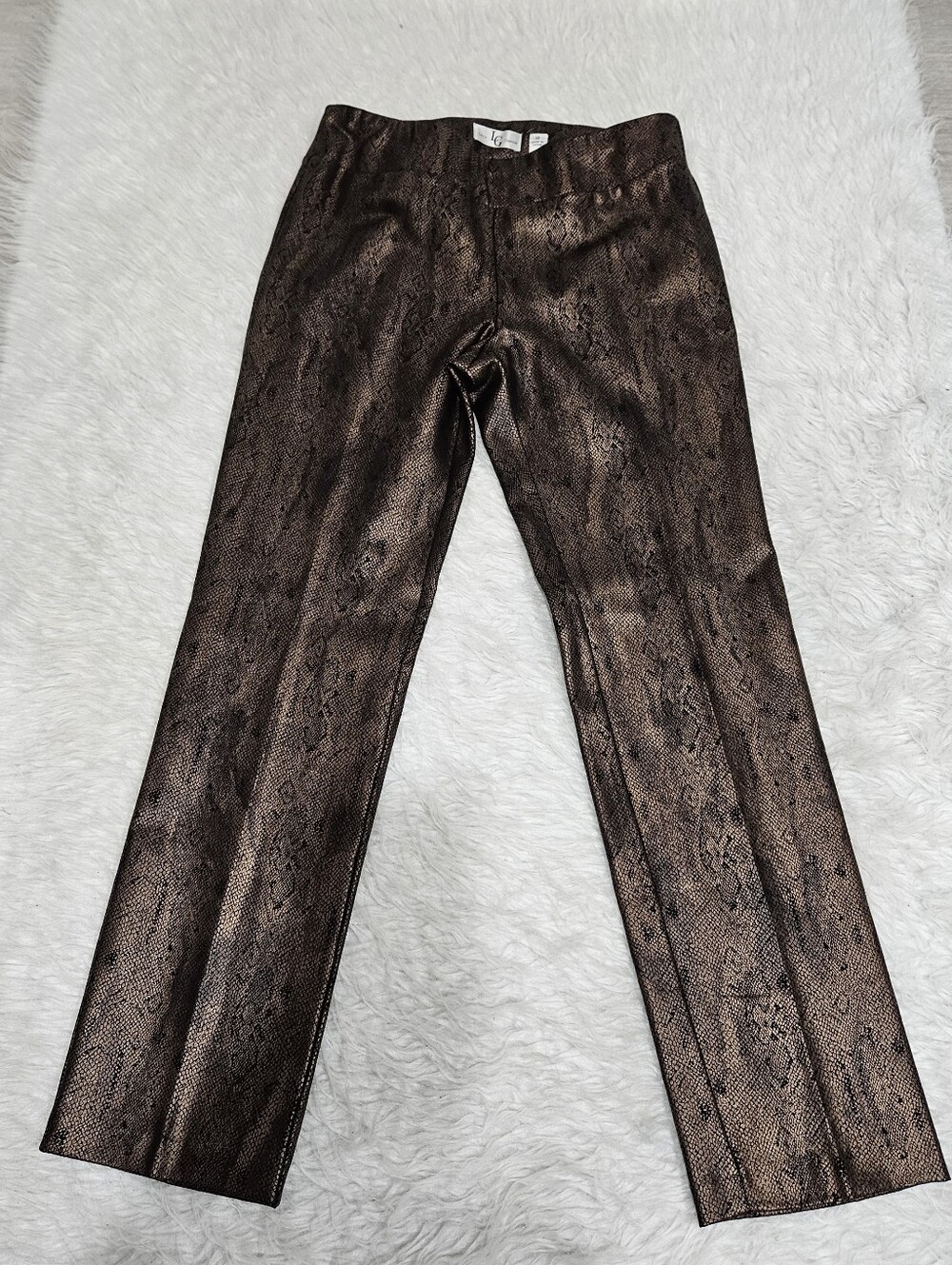 Lena Gabrielle brown faux snakeskin pants in a size 12